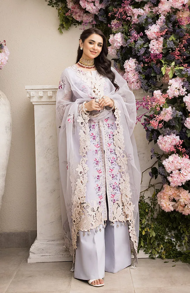 3 Piece Unstitched Luxury Embroidered Lawn-MLL-23-04 | Alzohaib Mahiymaan Luxury Lawn Eid Collection23