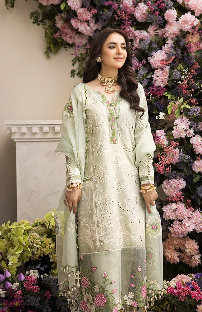 3 Piece Unstitched Luxury Embroidered Lawn-MLL-23-1 | Alzohaib Mahiymaan Luxury Lawn Eid Collection23