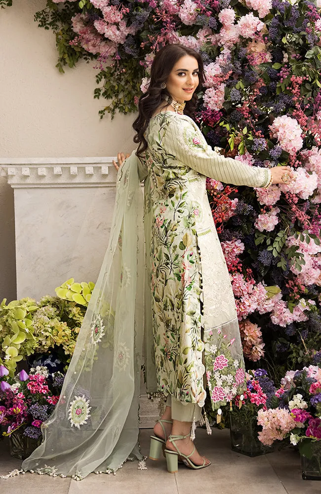 3 Piece Unstitched Luxury Embroidered Lawn-MLL-23-1 | Alzohaib Mahiymaan Luxury Lawn Eid Collection23