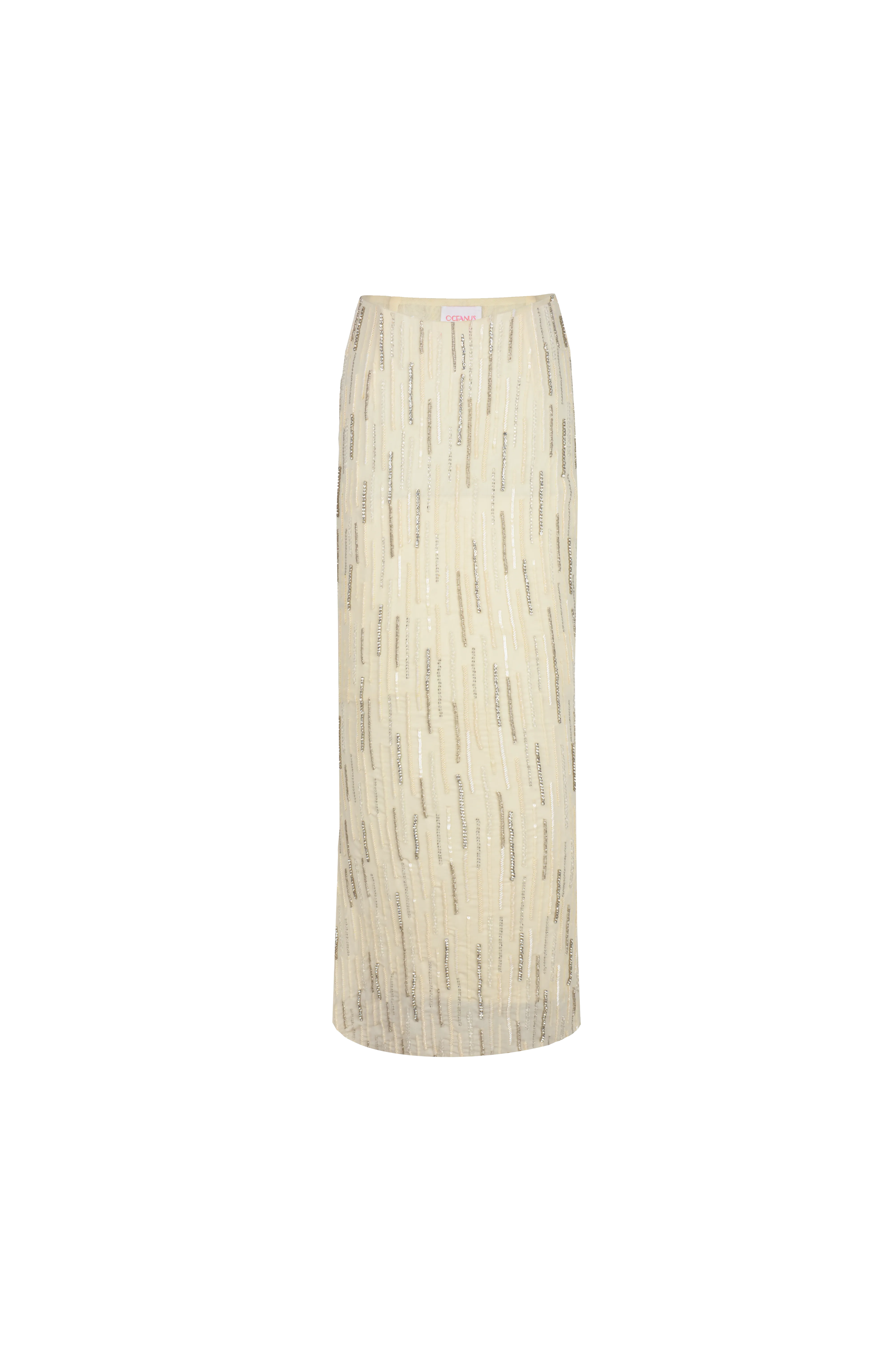 Aphrodite's White Beaded Co-ord Skirt - Daphne x Oceanus