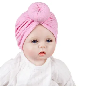 Baby Accessories Newborn Toddler Kids Baby Boy Girl Solid Knot Hats Turban Cotton Beanie Candy Color Hat For Kids
