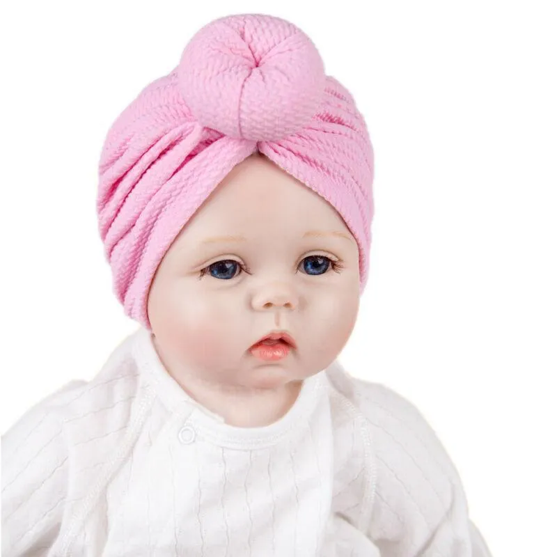 Baby Accessories Newborn Toddler Kids Baby Boy Girl Solid Knot Hats Turban Cotton Beanie Candy Color Hat For Kids