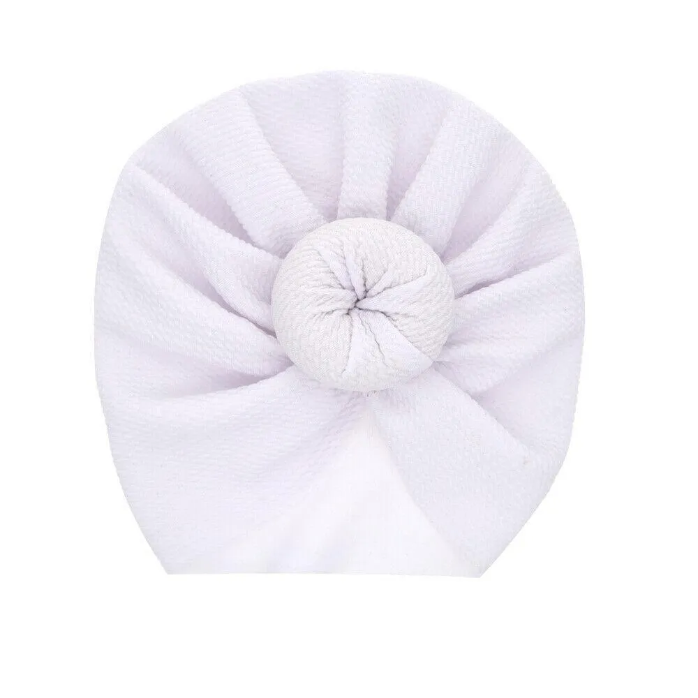 Baby Accessories Newborn Toddler Kids Baby Boy Girl Solid Knot Hats Turban Cotton Beanie Candy Color Hat For Kids