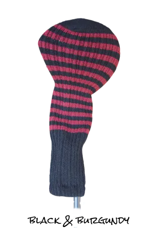 Black and Burgundy Club Sock Golf Headcover