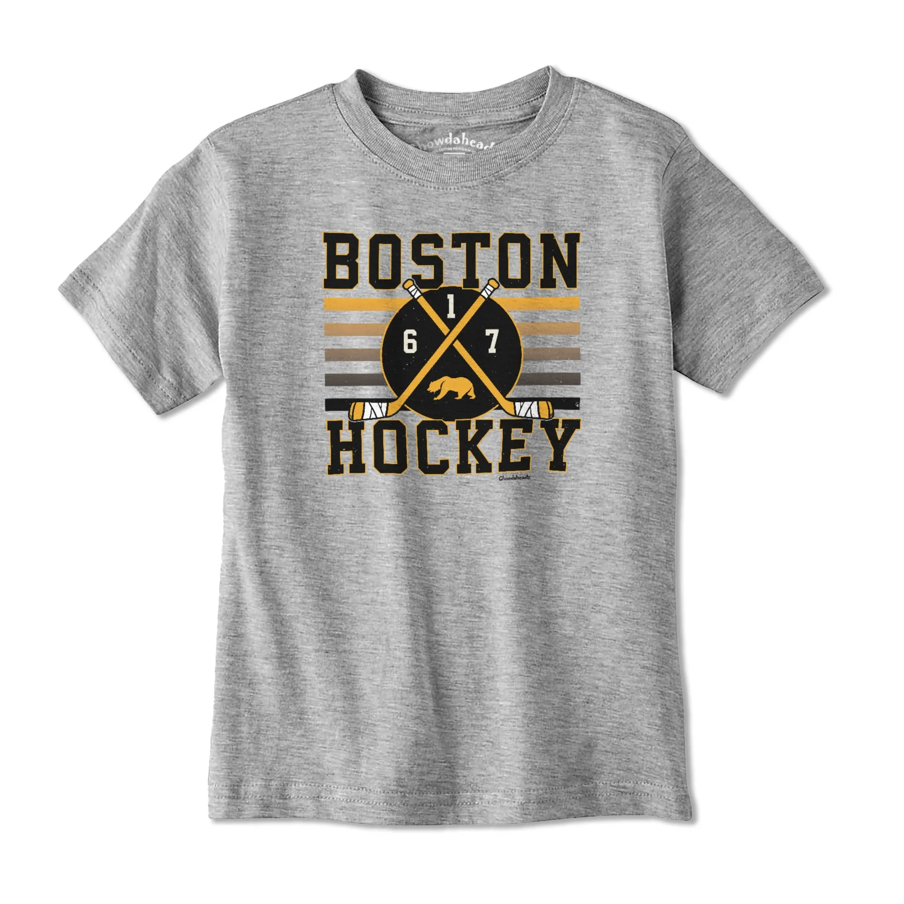 Boston Hockey Crossed Sticks Youth T-Shirt