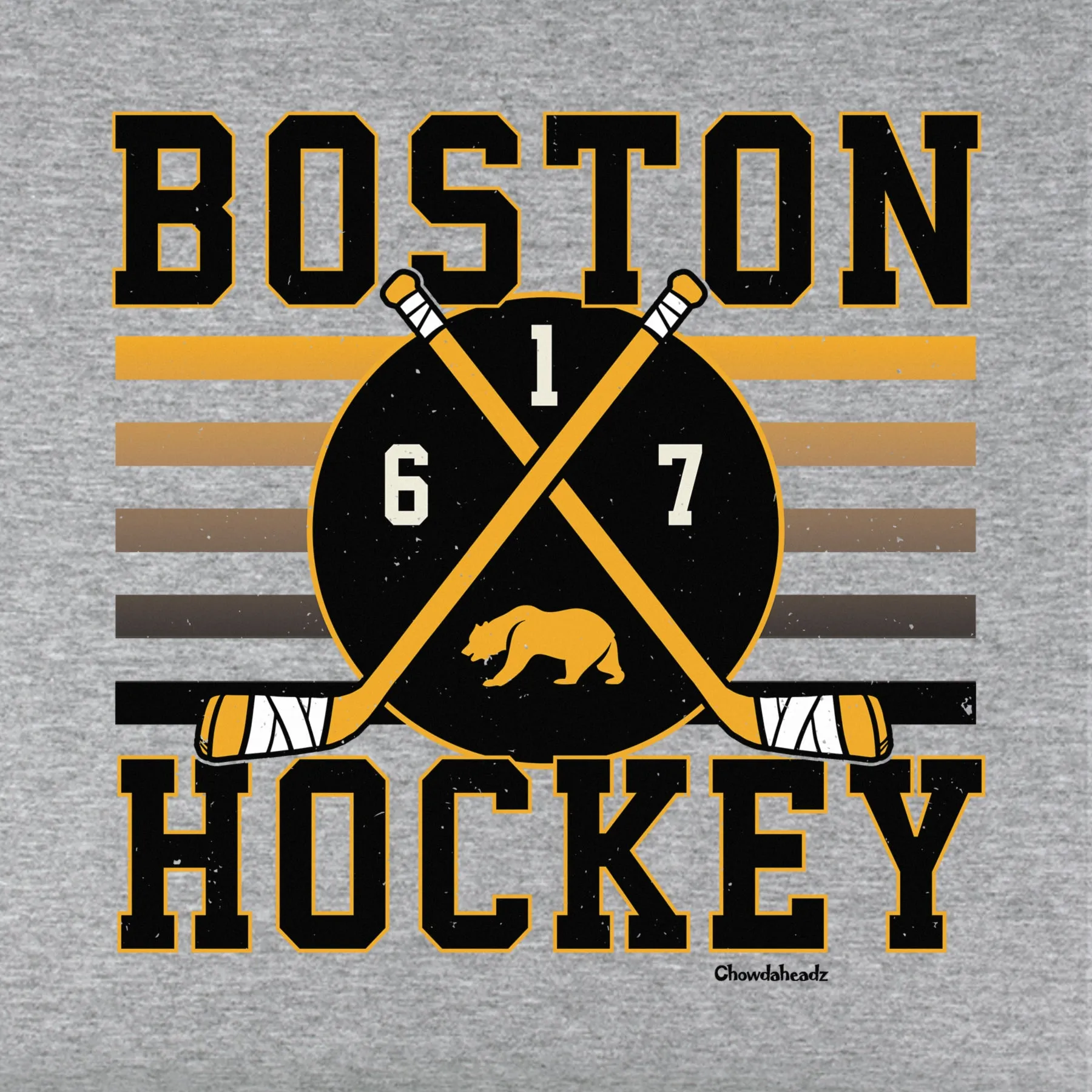 Boston Hockey Crossed Sticks Youth T-Shirt