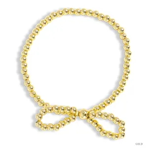 Bow Gold Filled Beaded Bracelet