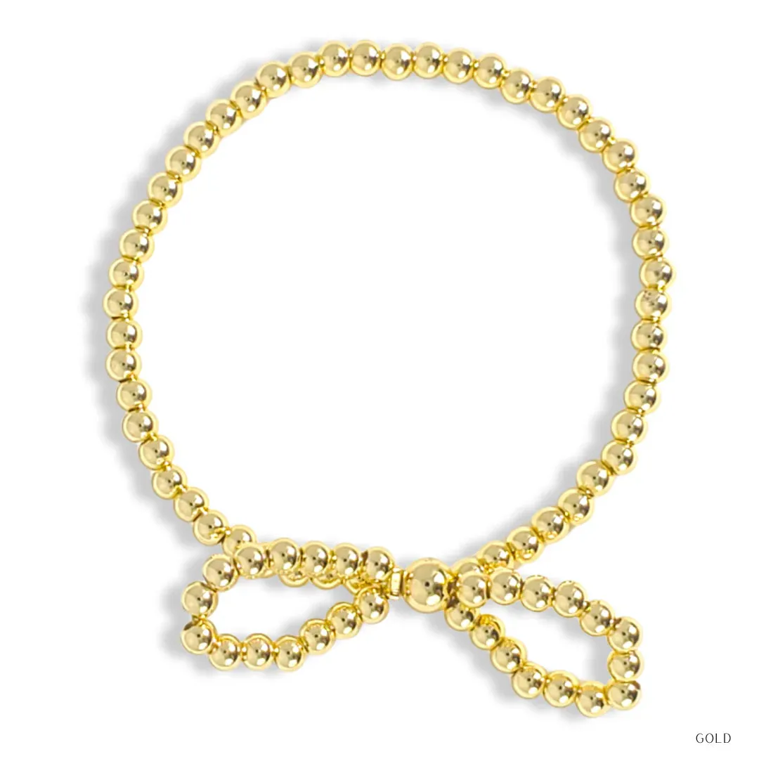 Bow Gold Filled Beaded Bracelet