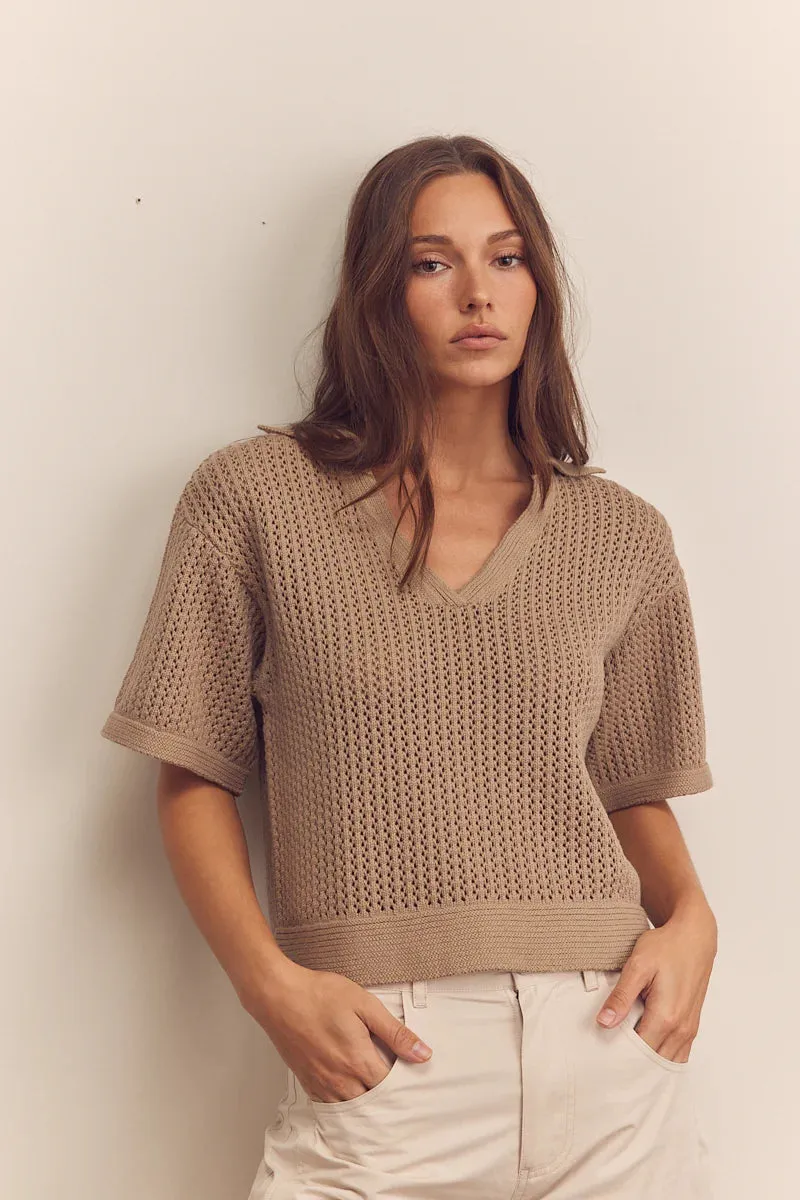 Collar Sweater Top