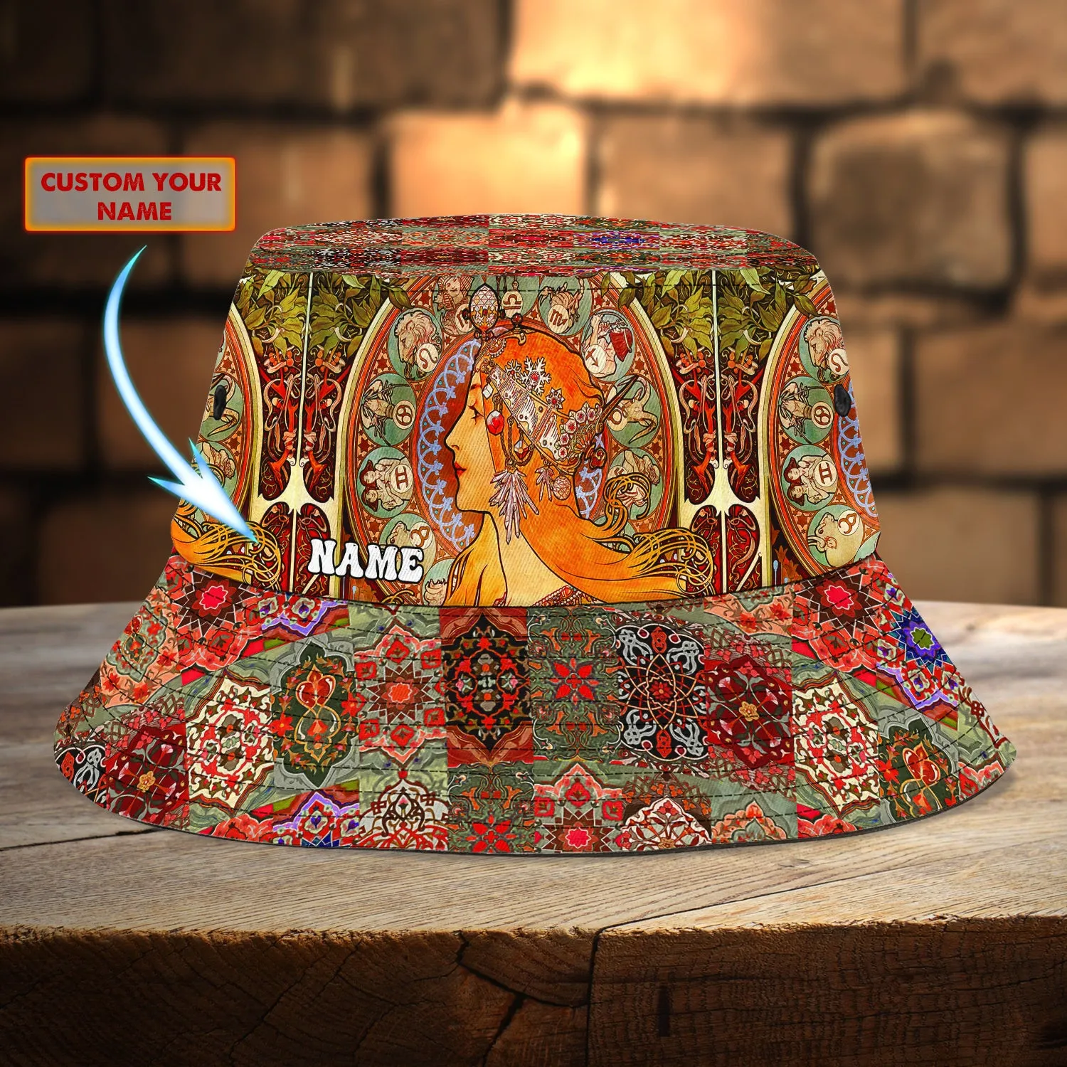Custom Bucket Hat - Hippie Girl