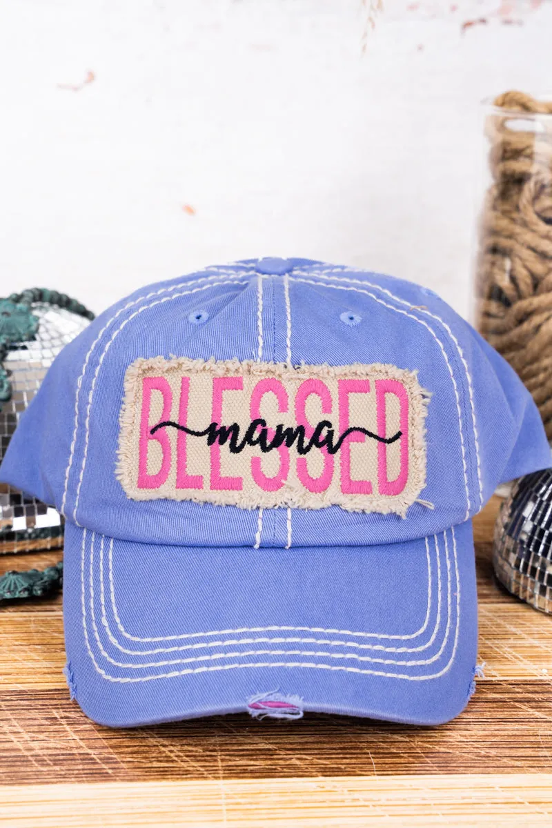 Distressed Iris 'Blessed Mama' Cap