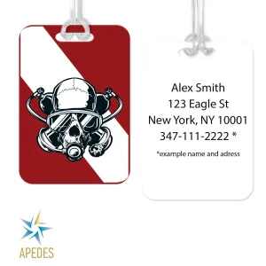 Diver Skull Rectangle Luggage Tag