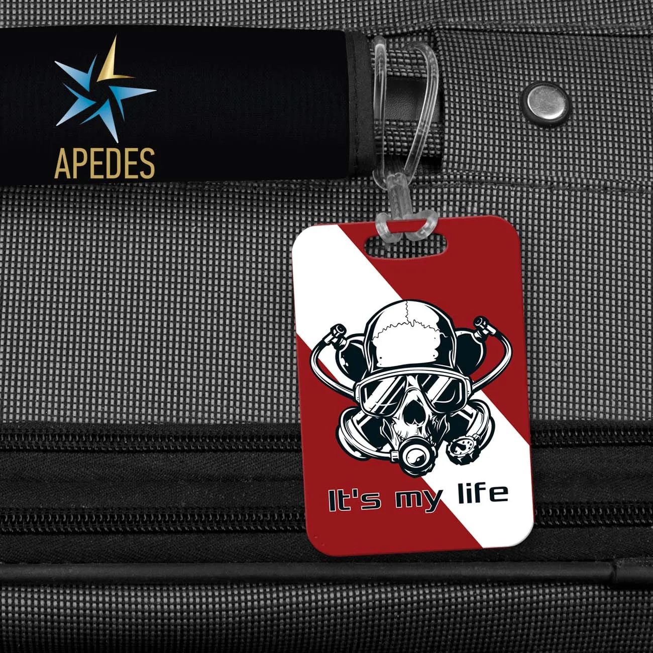 Diver Skull Rectangle Luggage Tag