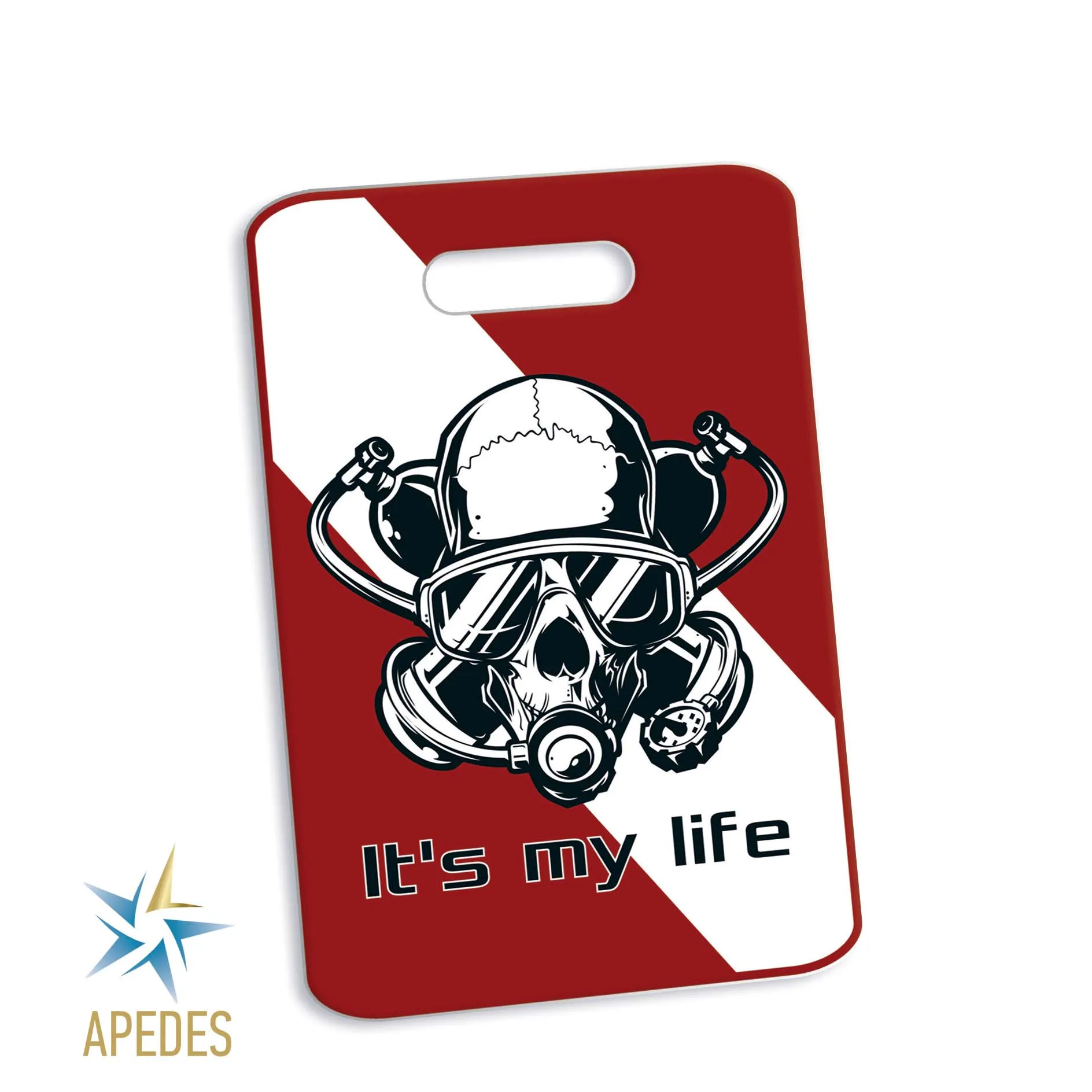 Diver Skull Rectangle Luggage Tag