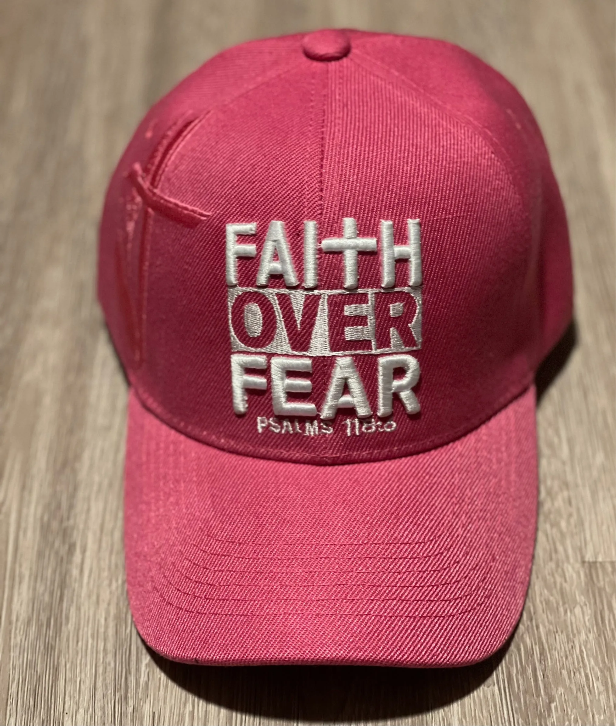 Faith Over Fear Baseball Cap - Pink