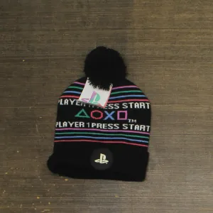 Fashion UK Womens Playstation Emblem :Pom Beanie 167902068a07e8 Black S/M
