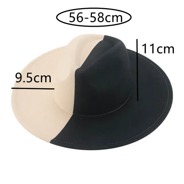 Fedora Hat Women Winter Felted Hats for Men Gradient Color Bowler Hat Wide Brim Design Luxury Casual Men Fedoras Chapeau Femme