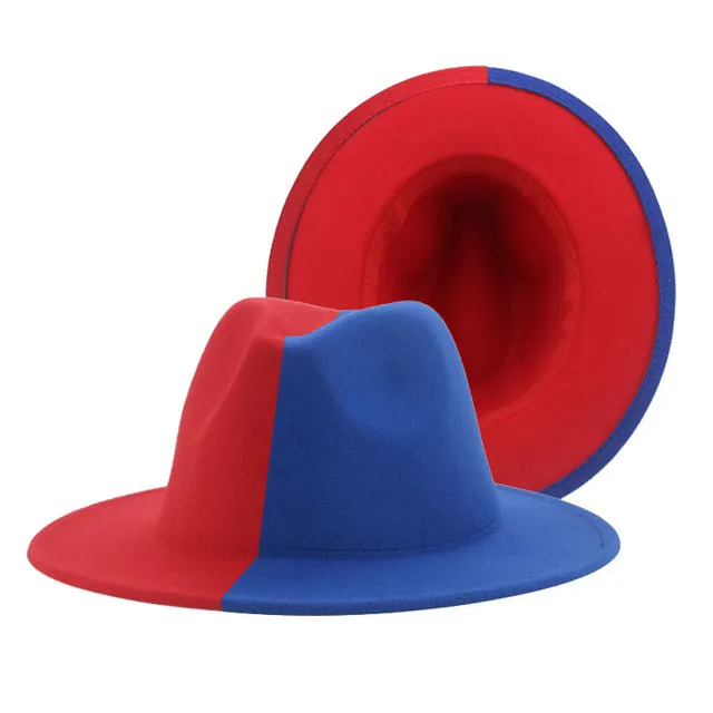 Fedora Hat Women Winter Felted Hats for Men Gradient Color Bowler Hat Wide Brim Design Luxury Casual Men Fedoras Chapeau Femme