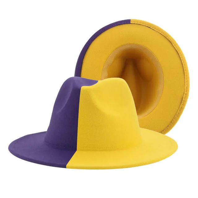 Fedora Hat Women Winter Felted Hats for Men Gradient Color Bowler Hat Wide Brim Design Luxury Casual Men Fedoras Chapeau Femme