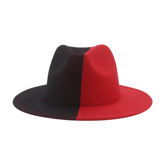 Fedora Hat Women Winter Felted Hats for Men Gradient Color Bowler Hat Wide Brim Design Luxury Casual Men Fedoras Chapeau Femme