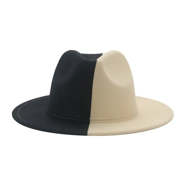 Fedora Hat Women Winter Felted Hats for Men Gradient Color Bowler Hat Wide Brim Design Luxury Casual Men Fedoras Chapeau Femme