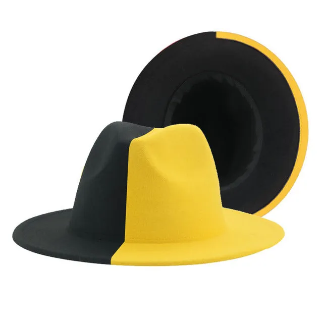Fedora Hat Women Winter Felted Hats for Men Gradient Color Bowler Hat Wide Brim Design Luxury Casual Men Fedoras Chapeau Femme