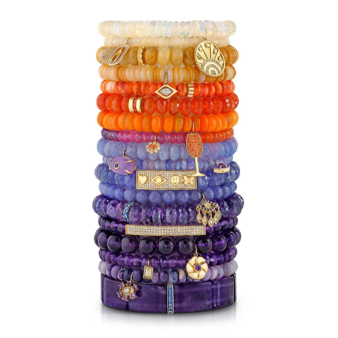 Gold & Sapphire Rondelle on Honey Jade