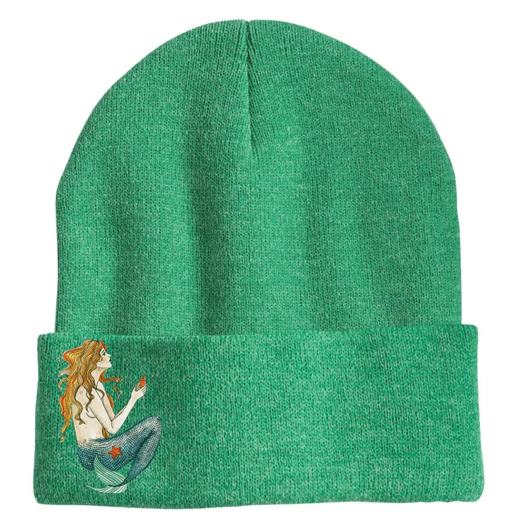 Green Vintage Mermaid Beanie