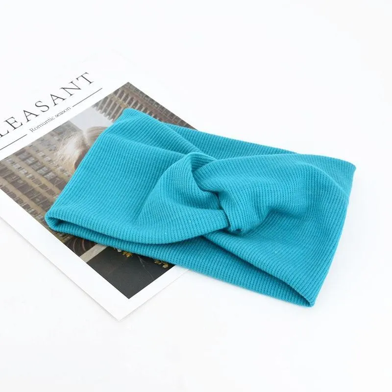 Handmade Modern Baby Headband Soft Elastic Cotton Baby Hat Solid Color Kids Cap Bonnet Knit Girls Hats Hairband Baby Accessories For Mother & Daughter