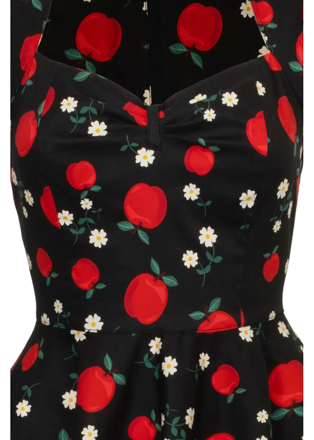 Hell Bunny Apple Pie 40's Swing Dress Black