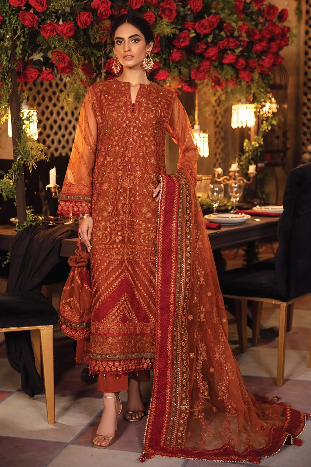 IMC-03 FELICITY - 3PC |  Iznik Meraki Luxury Chiffon Collection 2021 | Unstitched Embroidered Luxury Chiffon Suits