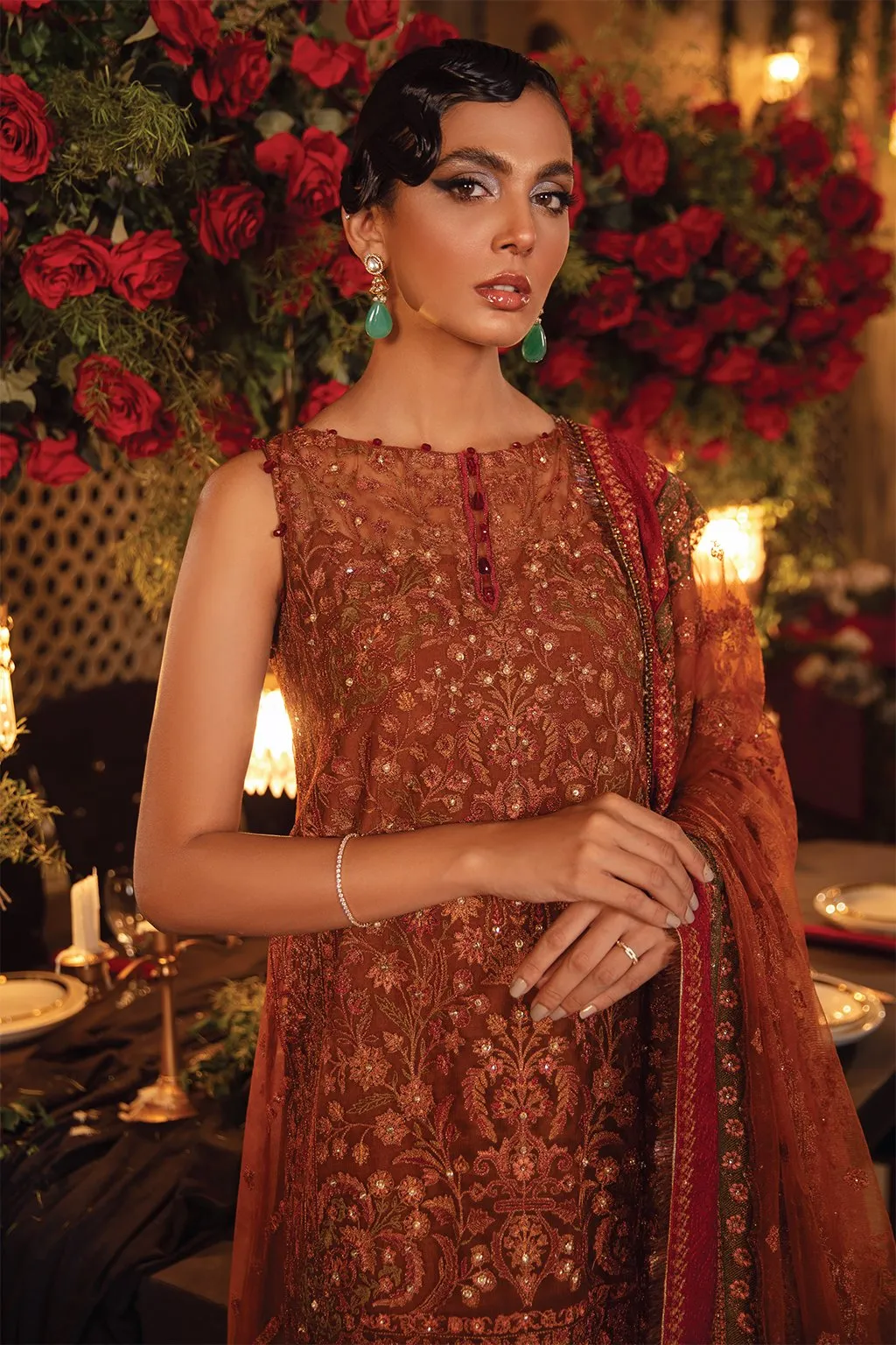 IMC-03 FELICITY - 3PC |  Iznik Meraki Luxury Chiffon Collection 2021 | Unstitched Embroidered Luxury Chiffon Suits