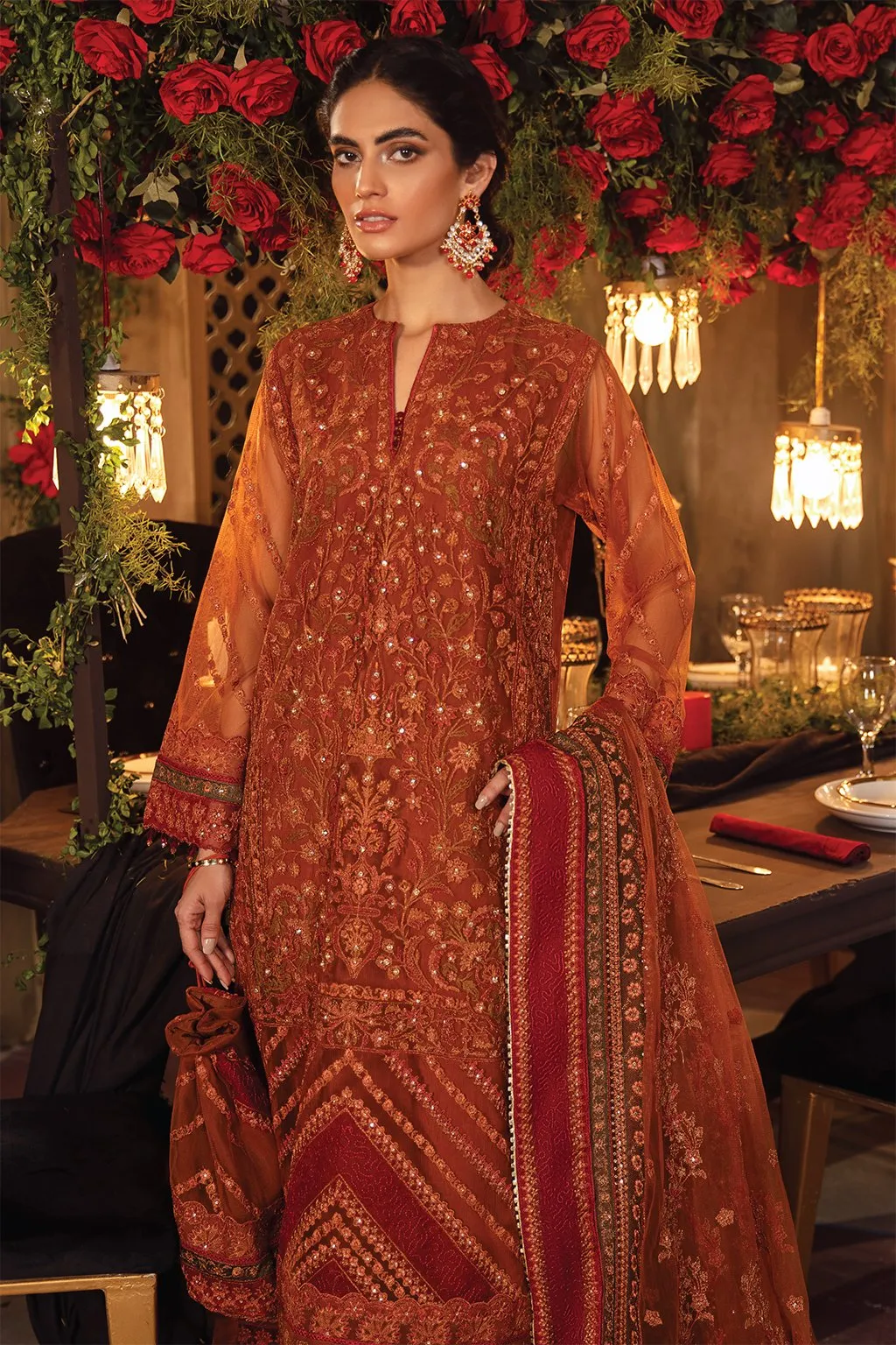 IMC-03 FELICITY - 3PC |  Iznik Meraki Luxury Chiffon Collection 2021 | Unstitched Embroidered Luxury Chiffon Suits