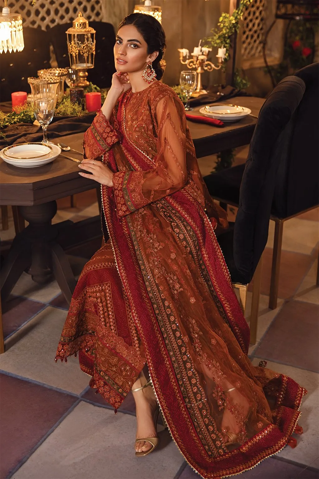 IMC-03 FELICITY - 3PC |  Iznik Meraki Luxury Chiffon Collection 2021 | Unstitched Embroidered Luxury Chiffon Suits