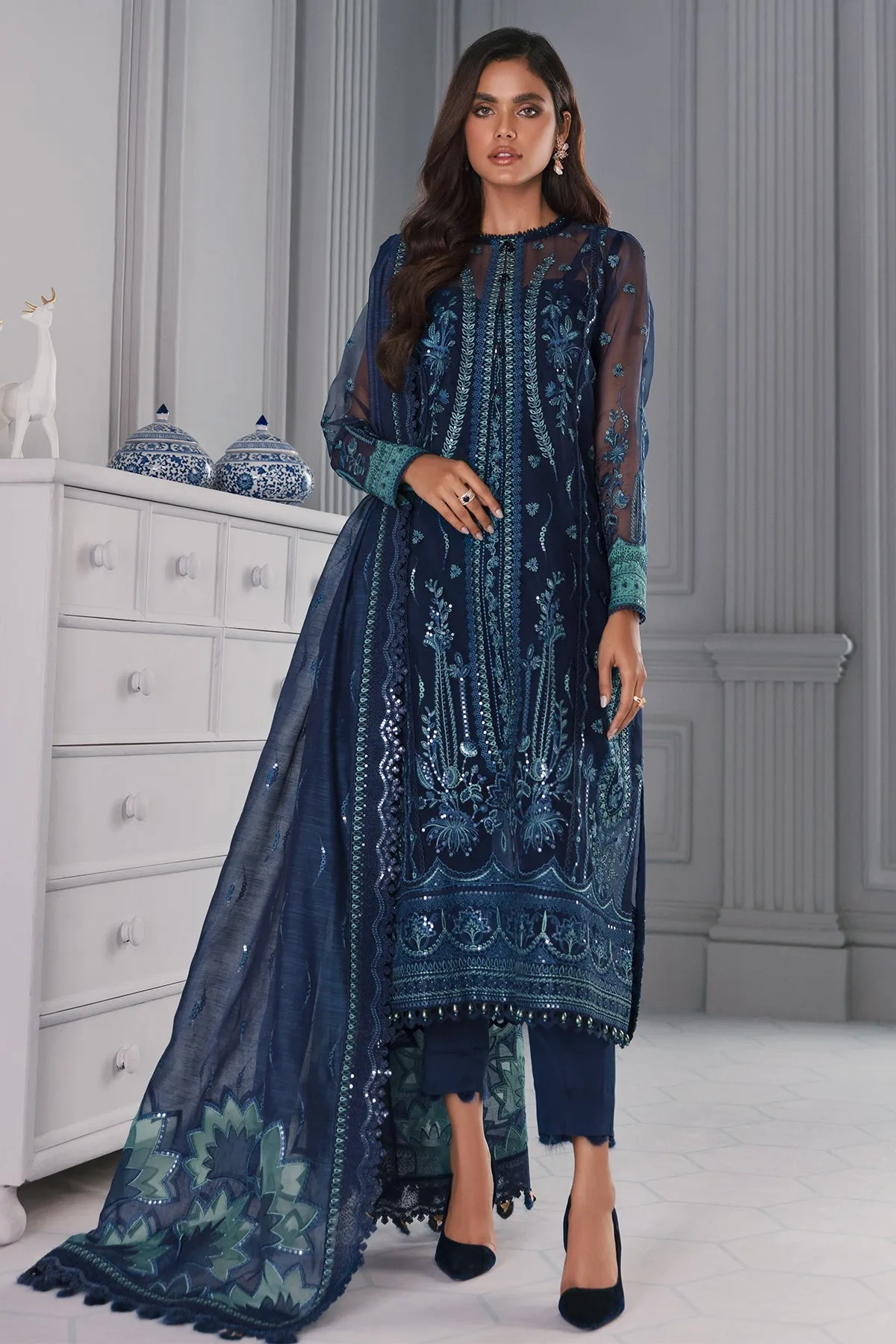 Jazmin Embroidered Chiffon 2022 | IRÍS LUXURY EDITION | SEASHELL