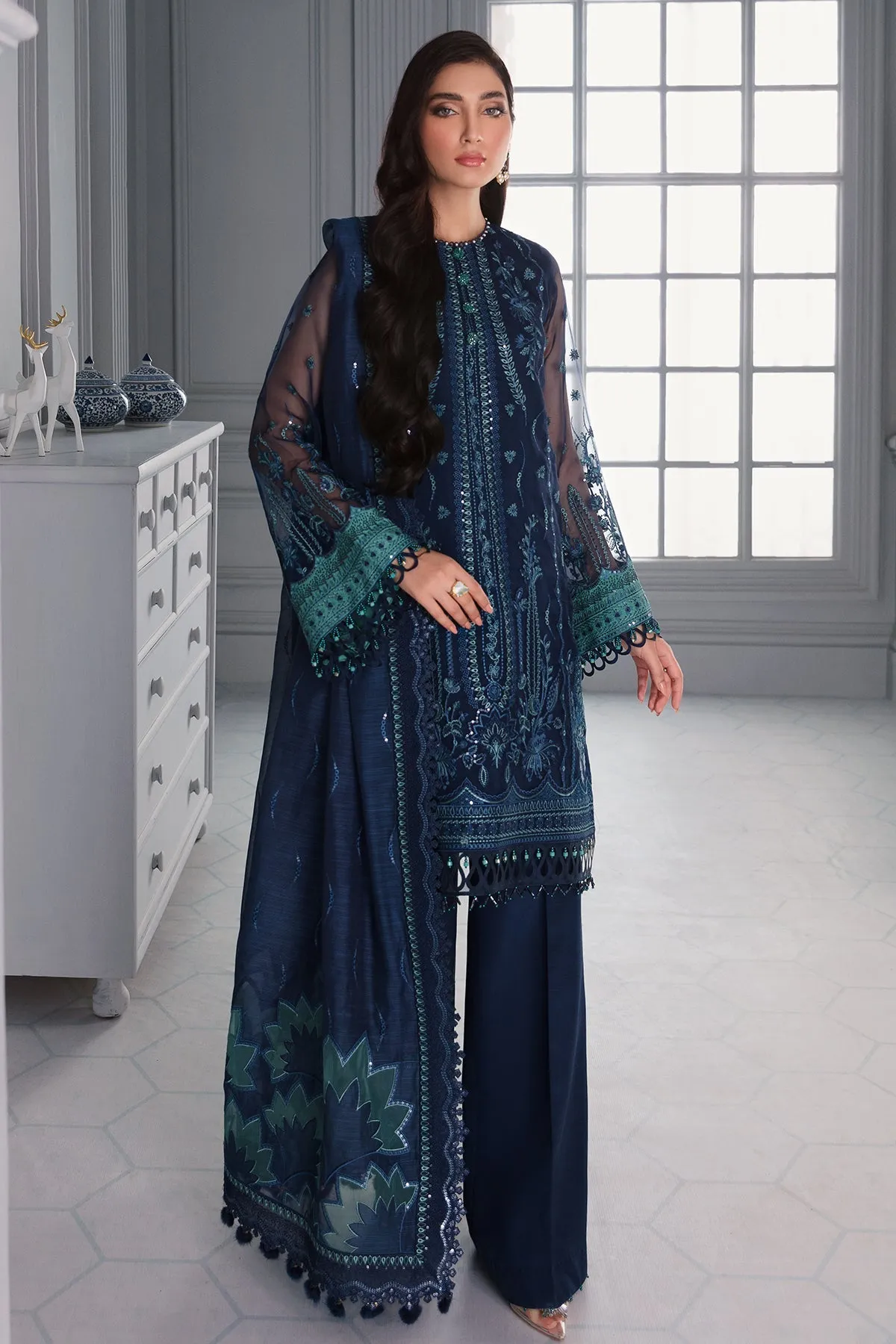 Jazmin Embroidered Chiffon 2022 | IRÍS LUXURY EDITION | SEASHELL