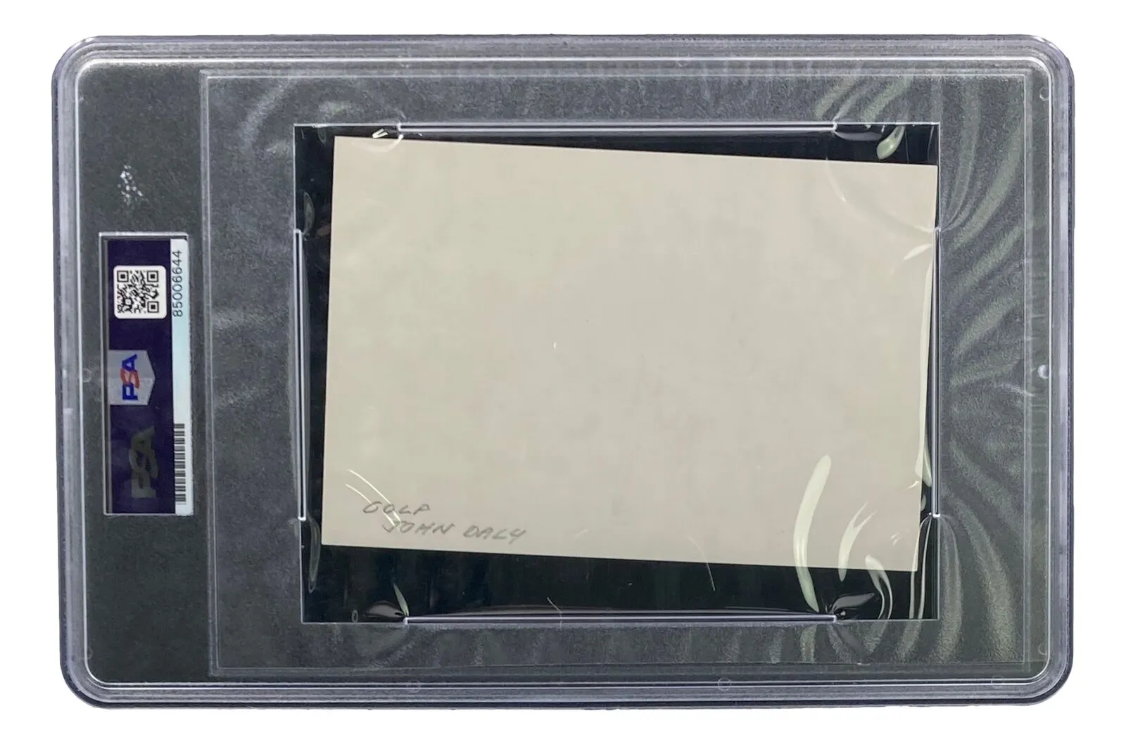 John Daly Signed Slabbed Index Card PSA/DNA