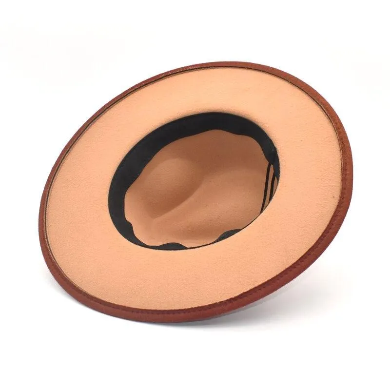 Large Brim Fedora Wool Ribbon Ombré Panama
