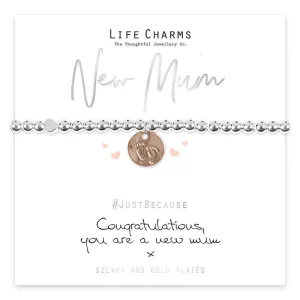 Life Charms Congratulations You are a New Mum bracelet