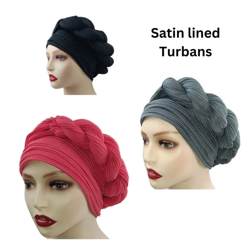 Luxury Adult Satin Turban | Adult Turban | Satin Lined Turban | Turban With Satin | Turban Hat | Stylish Turban | Day Bonnet | Baby Bonnet