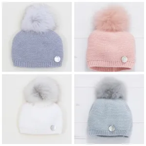Luxury Pangasa Spanish Short Sided Faux Fur Pom Hats