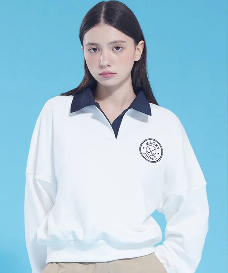 MACKY Golf: Macky Sports Sweatshirt - White