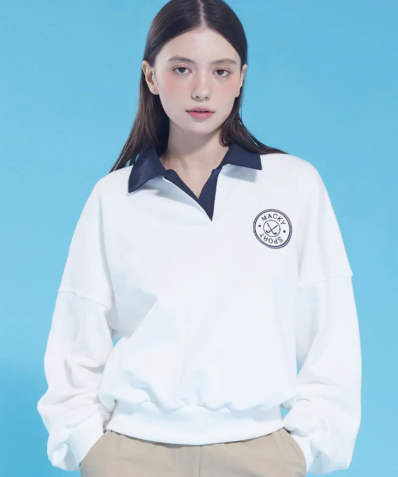 MACKY Golf: Macky Sports Sweatshirt - White