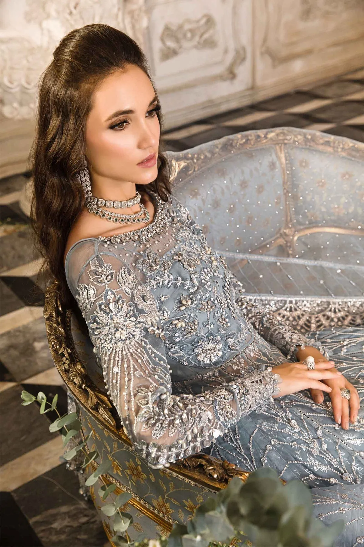 Maria B Mbroidered Collection '23 | Ice Blue BD-2702