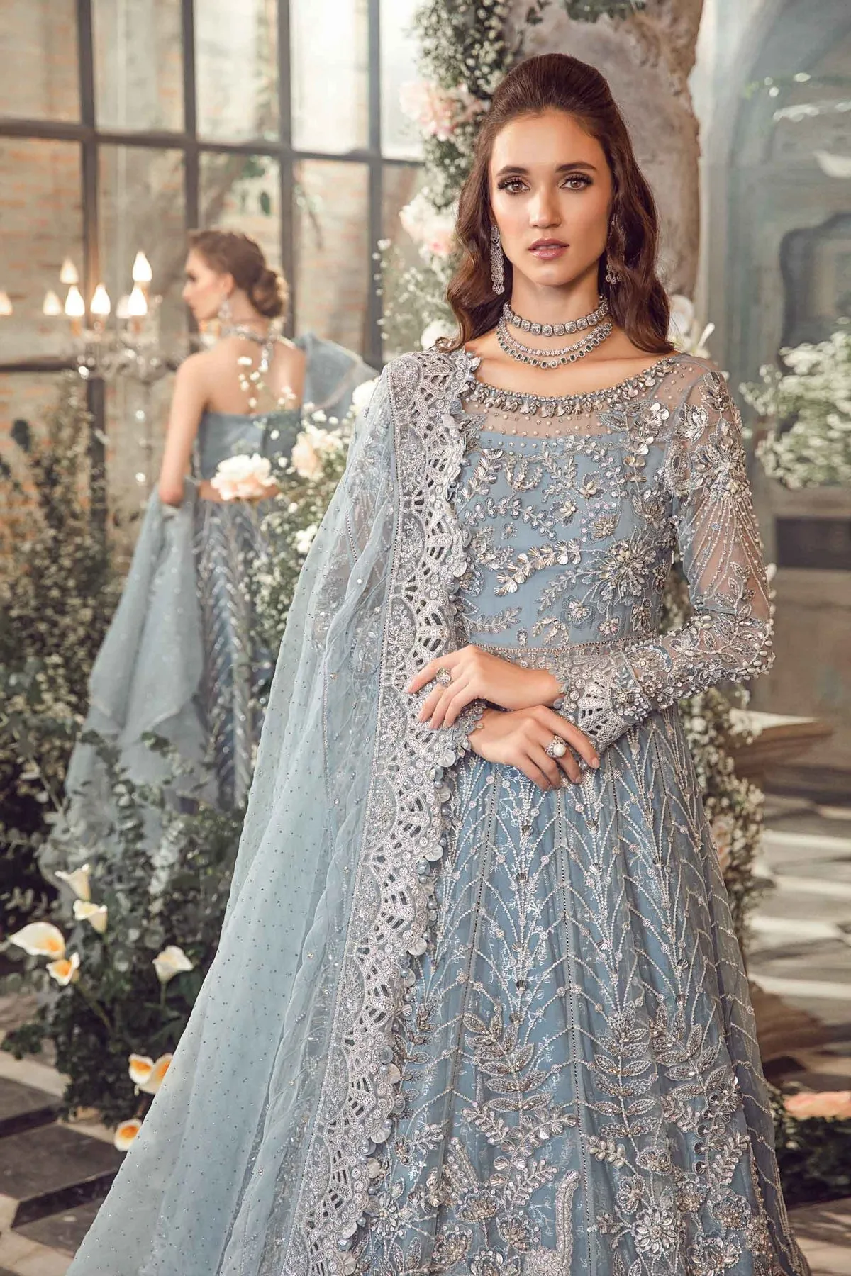 Maria B Mbroidered Collection '23 | Ice Blue BD-2702