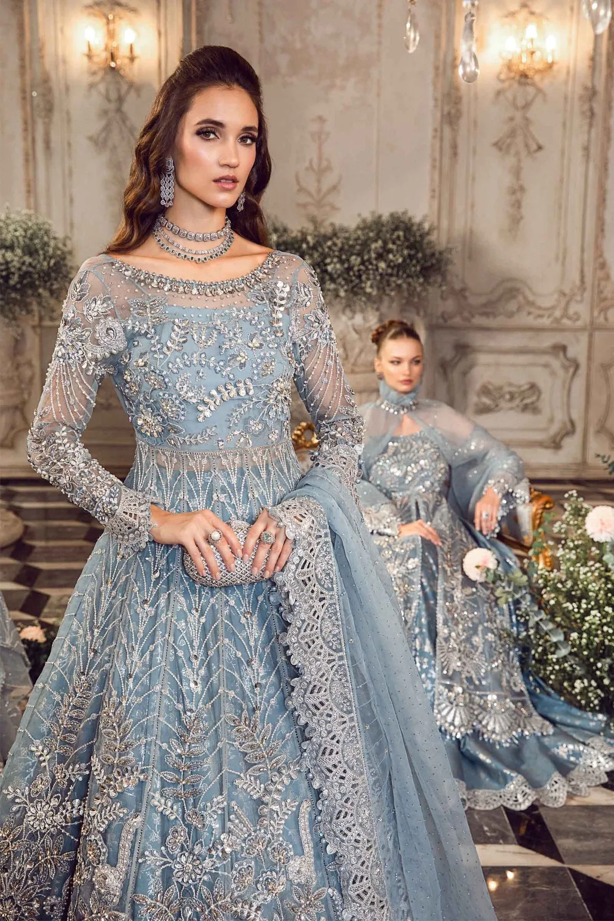 Maria B Mbroidered Collection '23 | Ice Blue BD-2702