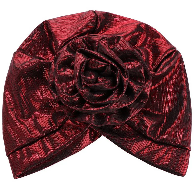 Metallic Flower Turban