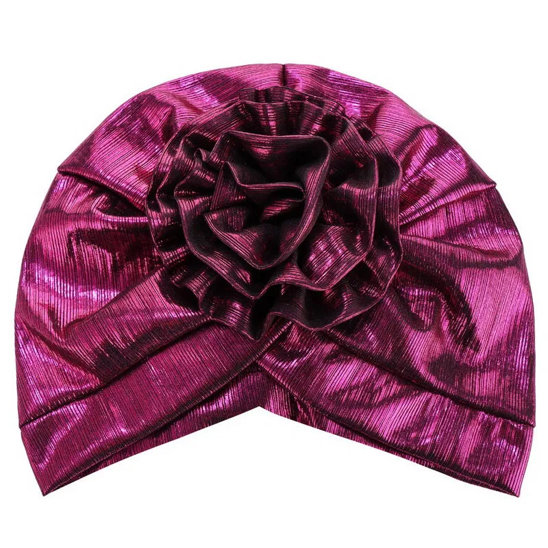Metallic Flower Turban