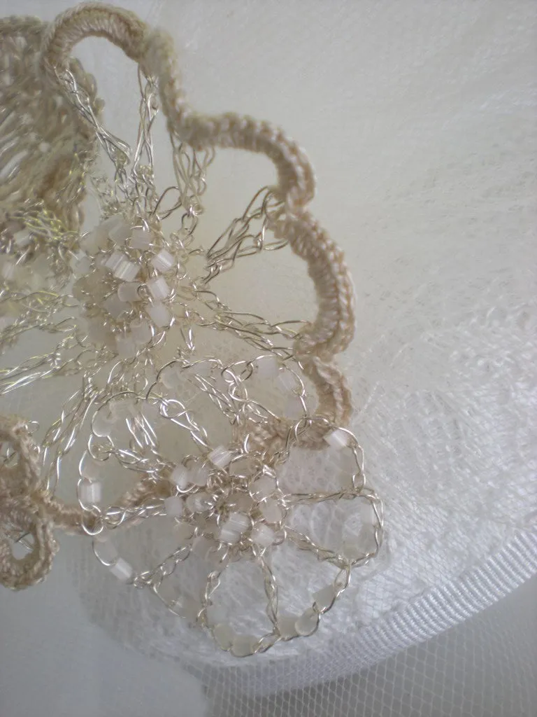 Off white Fascinator for Wedding or Spring Events