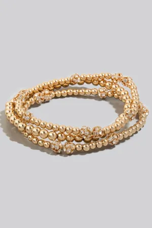 Pavé Ball Beaded Bracelet Set